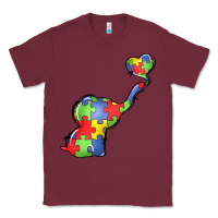 Burgundy autism awareness elephant Classic Tee - LillyAllenDesigns