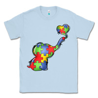 Dusty Blue autism awareness elephant Classic Tee - LillyAllenDesigns