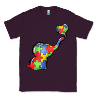 Plum autism awareness elephant Classic Tee - LillyAllenDesigns