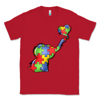 Red autism awareness elephant Classic Tee - LillyAllenDesigns