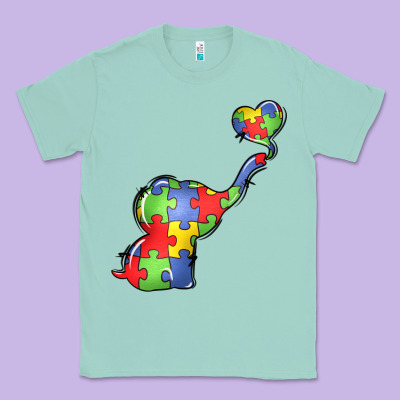 Autism Awareness Elephant Classic Tee Designed By Lillyallendesigns