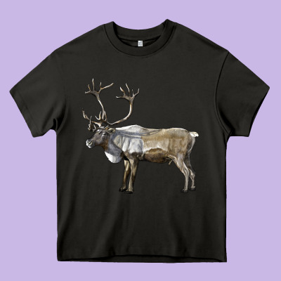 Reindeer Buck Deer Heavy Core Tee Designed By Lillyallendesigns