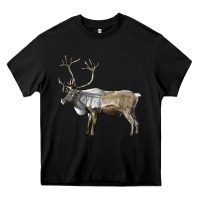 Black reindeer buck deer Heavy Core Tee - LillyAllenDesigns