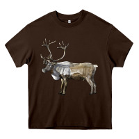 Chocolate Brown reindeer buck deer Heavy Core Tee - LillyAllenDesigns
