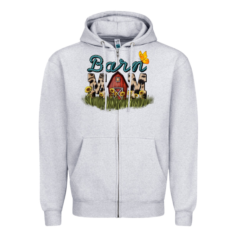 Barn Mom Sunflower Mother's Day Zipper Hoodie by HowdyJamesFarm | Teevron