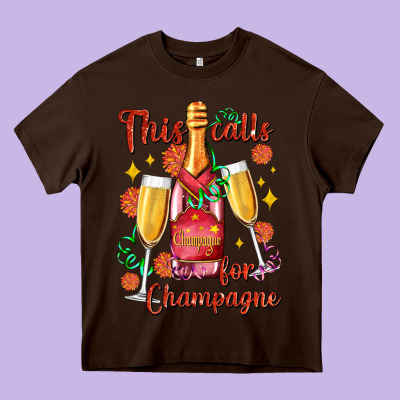 This Calls For Champagne Heavy Core Tee Designed By Adodesignshop