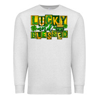 Oatmeal Heather St Patricks Day Lucky And Blessed Premium Sweatshirt - FaDigitalArtStudio