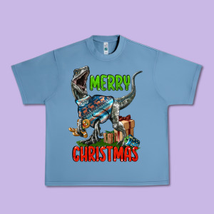 Merry Christmas Velociraptor Urban Heavy Tee Designed By Lillyallendesigns