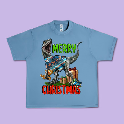 Merry Christmas Velociraptor Urban Heavy Tee Designed By Lillyallendesigns
