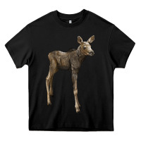 Black moose fawn deer Heavy Core Tee - LillyAllenDesigns