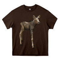 Chocolate Brown moose fawn deer Heavy Core Tee - LillyAllenDesigns