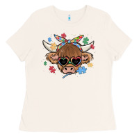 Bone autism awareness cow Ladies Tee - MaliasSmallBusiness