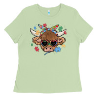 Matcha autism awareness cow Ladies Tee - MaliasSmallBusiness