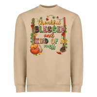 Mushroom Thankful blessed and kind of a mess Heavyweight Sweatshirt - NancyCooperArtShop
