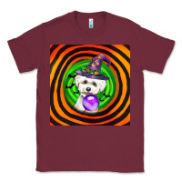 Burgundy halloween bichons frise dog Classic Tee - LillyAllenDesigns