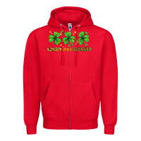 Red St. Patrick's Day lucky and blessed Zipper Hoodie - HowdyJamesFarm