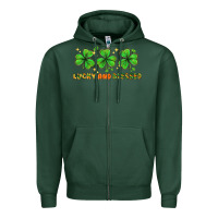 Sports Green St. Patrick's Day lucky and blessed Zipper Hoodie - HowdyJamesFarm