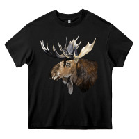 Black moose buck deer head Heavy Core Tee - LillyAllenDesigns