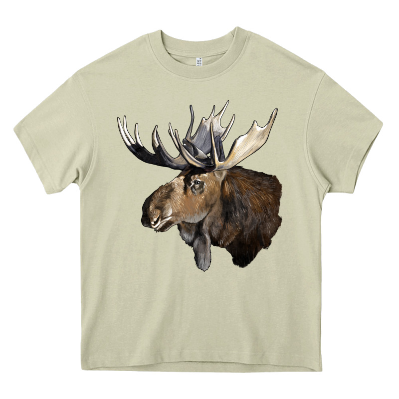 Moose Buck Deer Head Heavy Core Tee by LillyAllenDesigns | Teevron