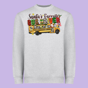 Santas Favorite Bus Driver Heavyweight Sweatshirt Designed By Texasbilliewilder