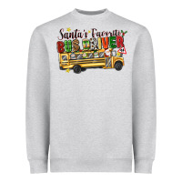 Heather Grey santas favorite bus driver Heavyweight Sweatshirt - texasbilliewilder