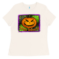 Bone happy halloween jack o' lantern pumpkin Ladies Tee - Jasminsmagicworld