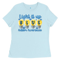 Baby Blue light it up Ladies Tee - MaliasSmallBusiness