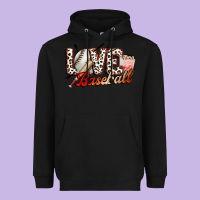 Love Baseball Heavyweight Hoodie Designed By Fadigitalartstudio