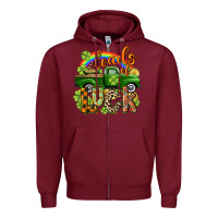 Burgundy Loads of luck Zipper Hoodie - CowGirlArtShop