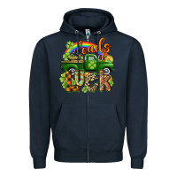 Navy Loads of luck Zipper Hoodie - CowGirlArtShop