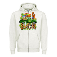 Oatmeal Heather Loads of luck Zipper Hoodie - CowGirlArtShop
