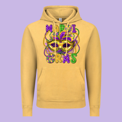 Mardi Gras Mask Vintage Hoodie Designed By Lillyallendesigns
