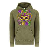 Vintage Olive mardi gras mask Vintage Hoodie - LillyAllenDesigns