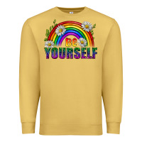 Antique Gold Be Yourself Pride Lgbtq Premium Sweatshirt - BundleAndBundleShop