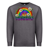 Charcoal Heather Be Yourself Pride Lgbtq Premium Sweatshirt - BundleAndBundleShop