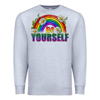 Heather Grey Be Yourself Pride Lgbtq Premium Sweatshirt - BundleAndBundleShop