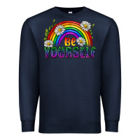 Navy Be Yourself Pride Lgbtq Premium Sweatshirt - BundleAndBundleShop