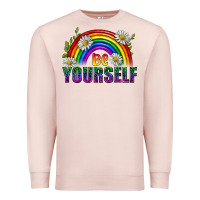 Pale Pink Be Yourself Pride Lgbtq Premium Sweatshirt - BundleAndBundleShop