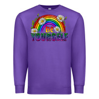 Purple Be Yourself Pride Lgbtq Premium Sweatshirt - BundleAndBundleShop