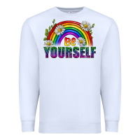 White Be Yourself Pride Lgbtq Premium Sweatshirt - BundleAndBundleShop