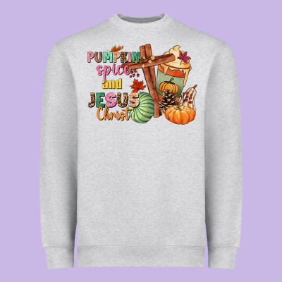 Pumpkin Spice And Jesus Christ Heavyweight Sweatshirt Designed By Nancycooperartshop