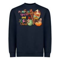 Navy Pumpkin spice and Jesus christ Heavyweight Sweatshirt - NancyCooperArtShop
