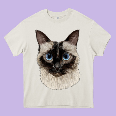 Siamese Face Heavy Core Tee Designed By Lillyallendesigns