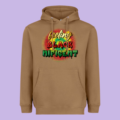 Feeling Blacknificent Heavyweight Hoodie Designed By Fadigitalartstudio