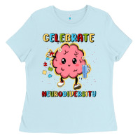 Baby Blue celebrate neurodiversity Ladies Tee - MaliasSmallBusiness