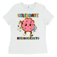 White celebrate neurodiversity Ladies Tee - MaliasSmallBusiness