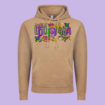 Louisiana Mardi Gras Vintage Hoodie Designed By Lillyallendesigns