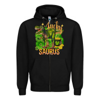 Black St. Patrick's day lucky Saurus Zipper Hoodie - HowdyJamesFarm