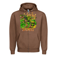 Chestnut St. Patrick's day lucky Saurus Zipper Hoodie - HowdyJamesFarm