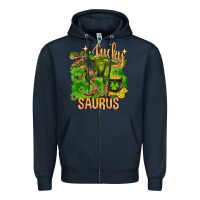 Navy St. Patrick's day lucky Saurus Zipper Hoodie - HowdyJamesFarm